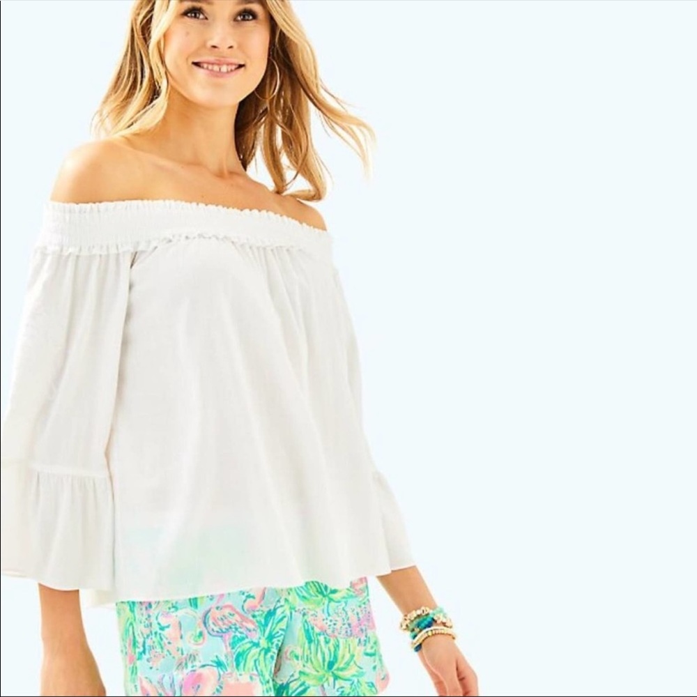 Lilly Pulitzer Moira Top Resort White Size Medium